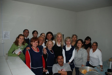 Vassula in the Beth Myriam kitchen with the TLIG volunteers