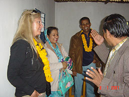 Vassula, Mrs. Chowdhury, Duleep, Sujit in one of the classrooms