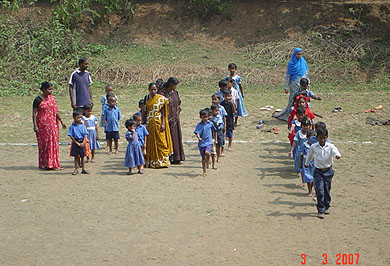Marching to open the ceremony