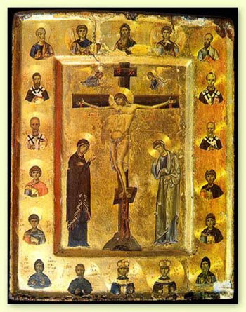 Ancient depiction of Gethsemane, 11th century at Mt. Athos