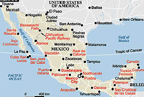Map of Monterrey, Mexico