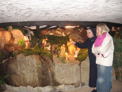 Chapel with cave inside; Nativity scene
