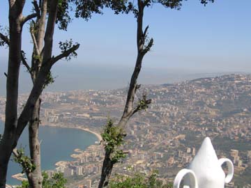 Utsikt över Libanon från Harissa