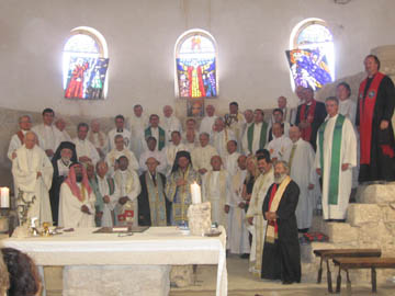 Clergy with Vassula after the Liturgy, Nt. Nebo.