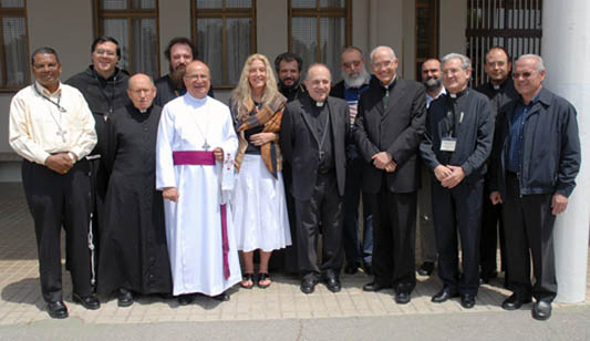Left to right: Bishop Felix Toppo (India), Fr. Vincent Cosatti (Switzerland), Fr. Milheiro (Portugal)...